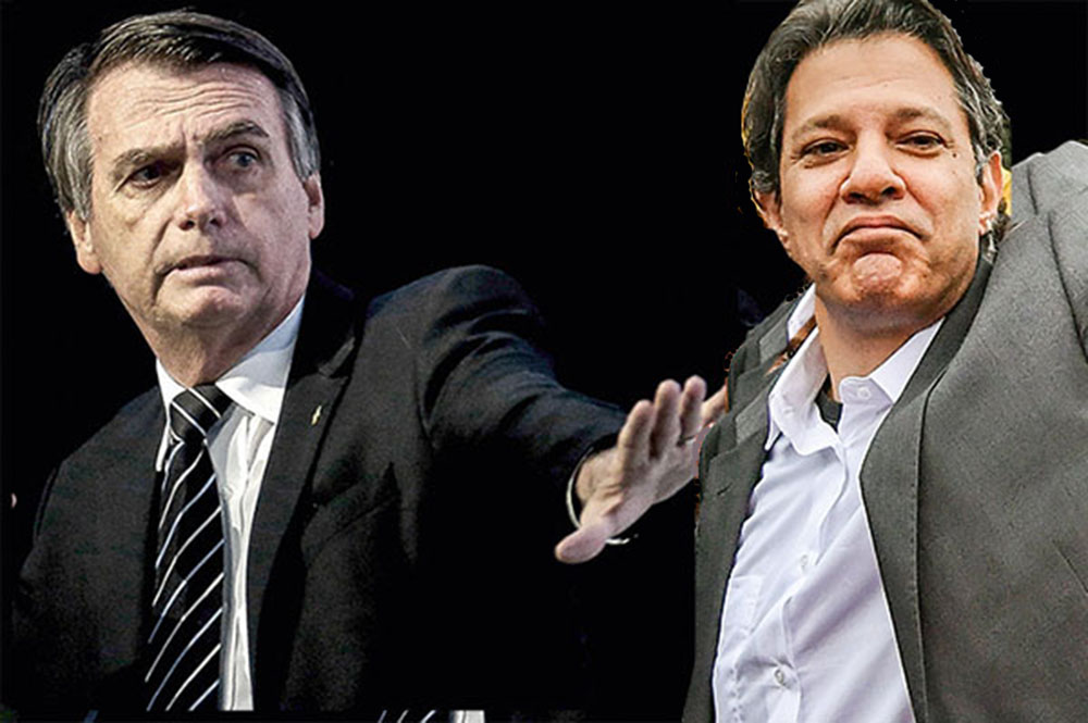 Pesquisa CNT/MDA sinaliza para um segundo turno entre Jair Bolsonaro e Fernando Haddad
