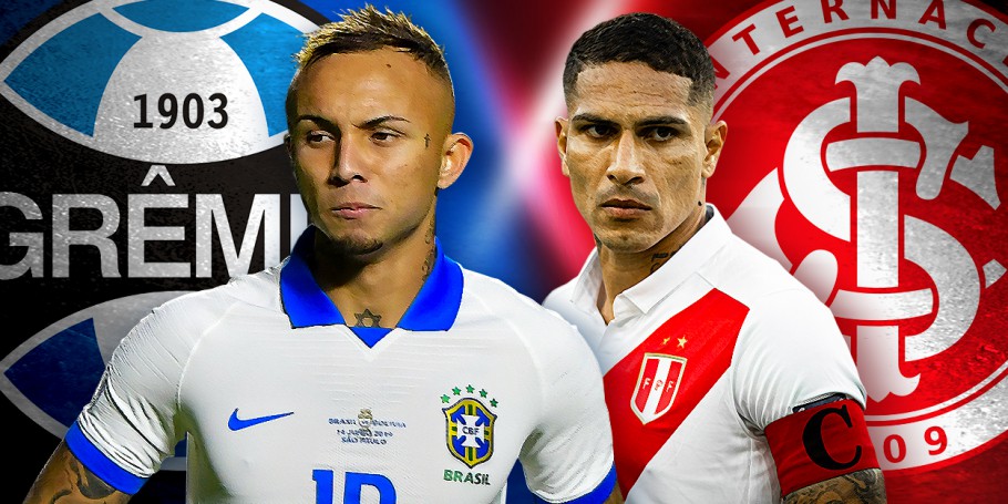 Depois da Copa América, Everton e Paolo Guerrero voltam a se enfrentar, agora num Gre-Nal