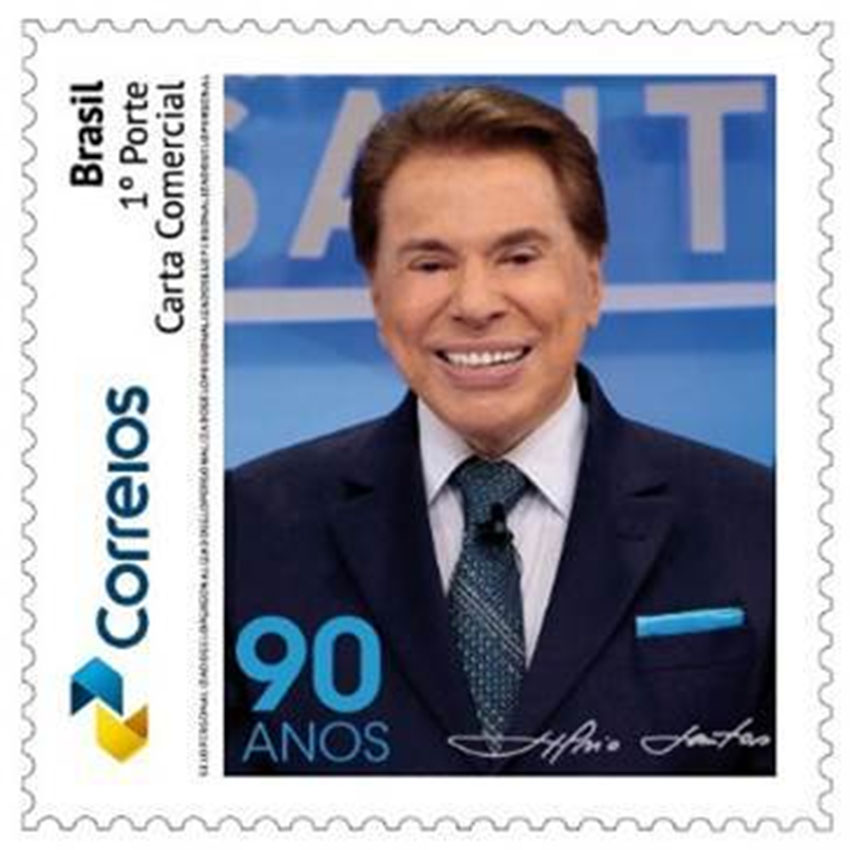 Correios lança selo em comemoração aos 90 anos do apresentador Silvio Santos