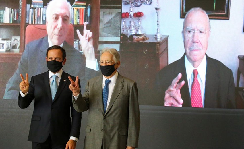José Sarney, Fernando Henrique e Michel Temer participam de ato a favor da vacinação