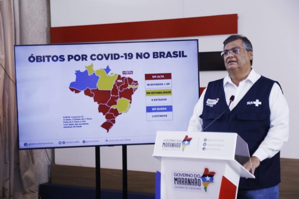 Flávio Dino quer tirar o Maranhão do “mapa vermelho” onde entrou pelo alto índice de covid