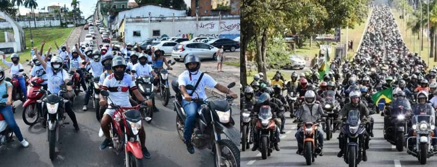 Enfermeiros imitam Jair Bolsonaro e fazem passeio de motos por São Luís
