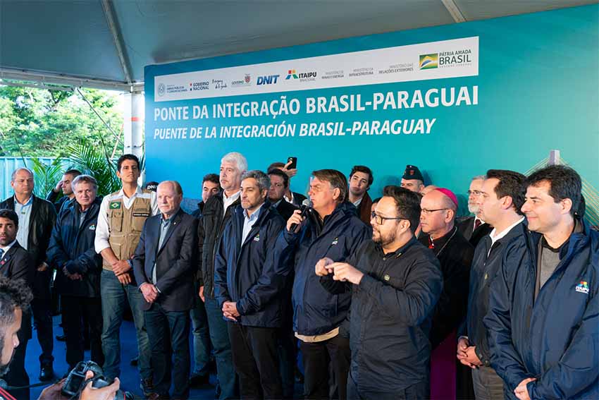 Presidentes do Brasil e do Paraguai visitam em Foz do Iguaçu obras da Ponte da Integração