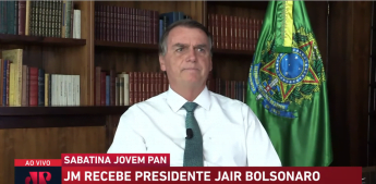 Em sabatina na Jovem Pan, Bolsonaro diz que, se não fosse ele o presidente, o Brasil já estaria mergulhado numa ditadura
