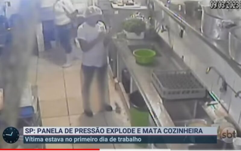 Mulher morre com explosão de panela de pressão em cozinha de restaurante
