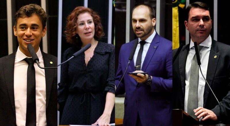 Nikolas, Zambelli e os irmãos Eduardo e Flávio multados por ofensas a Lula