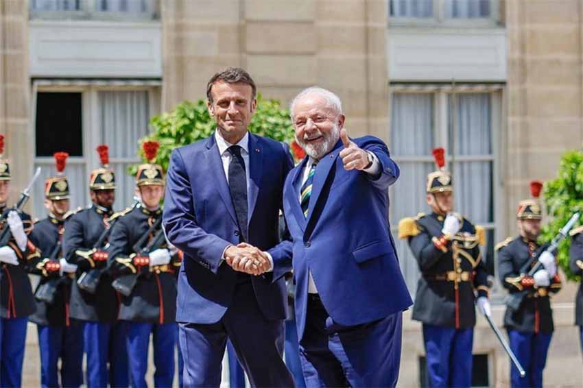 Lula e Macron debatem acordo Mercosul e União Europeia, cooperação em defesa e guerra na Ucrânia