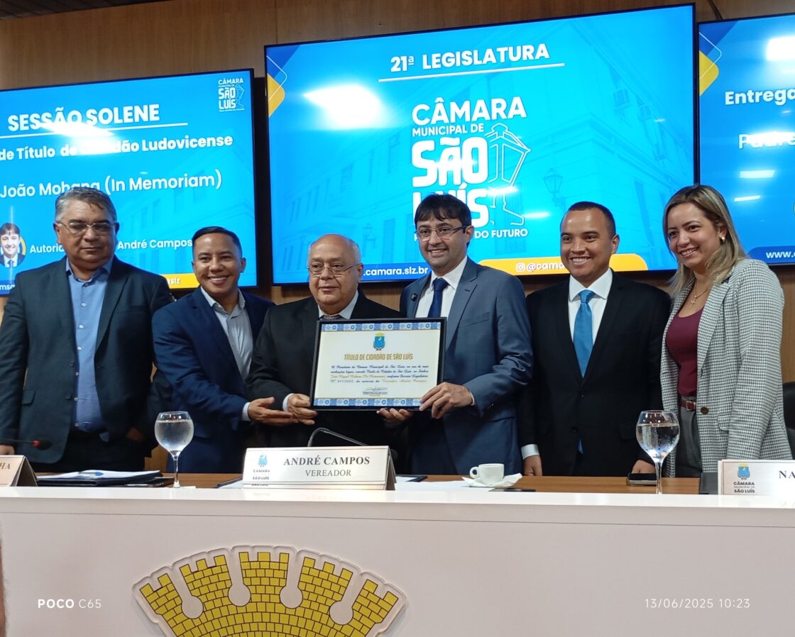 Câmara Municipal de São Luís concede cidadania ludovicense a João Mohana